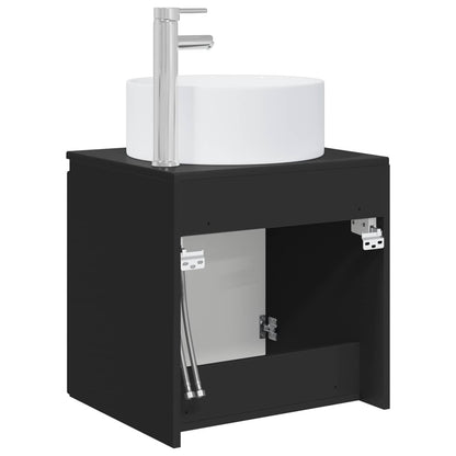 Wall-mounted Sink Vanity Black 49.5 x 44.5 x 65.5 cm