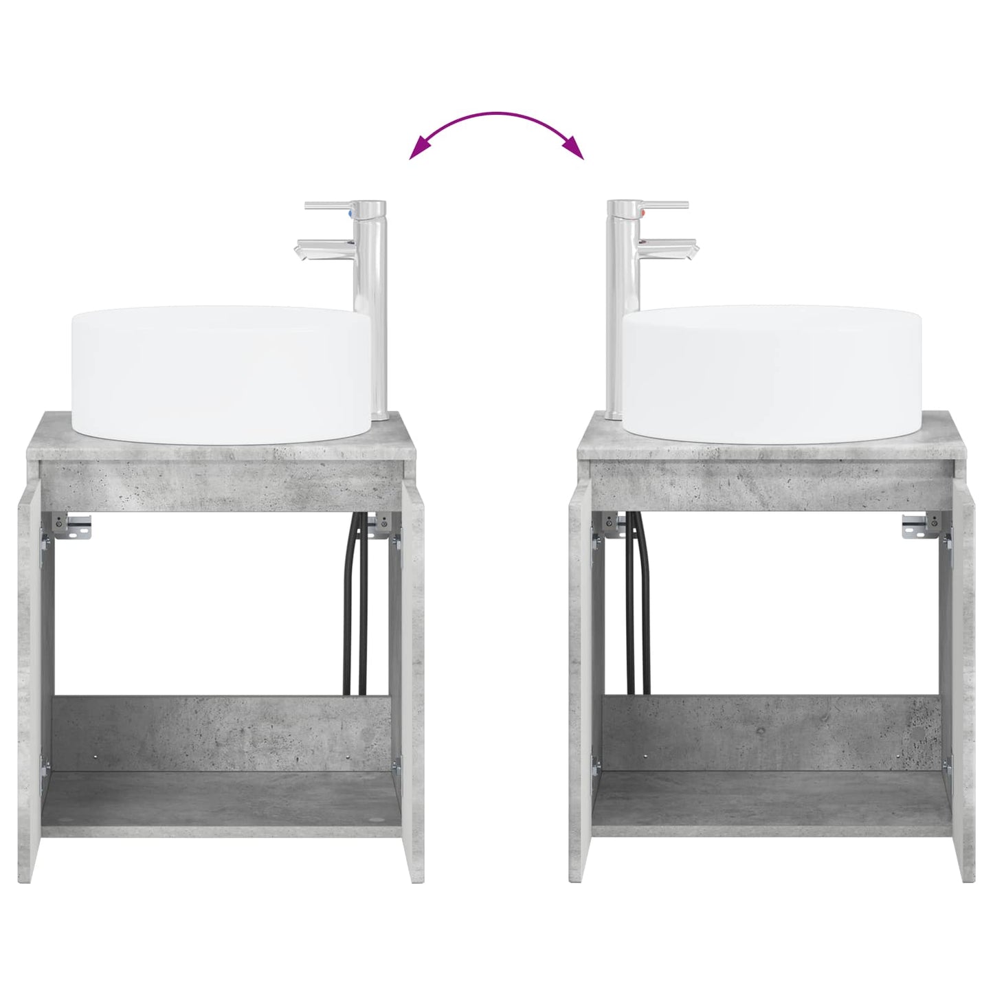 Wall-mounted Sink Vanity Concrete Grey 49.5 x 44.5 x 65.5 cm