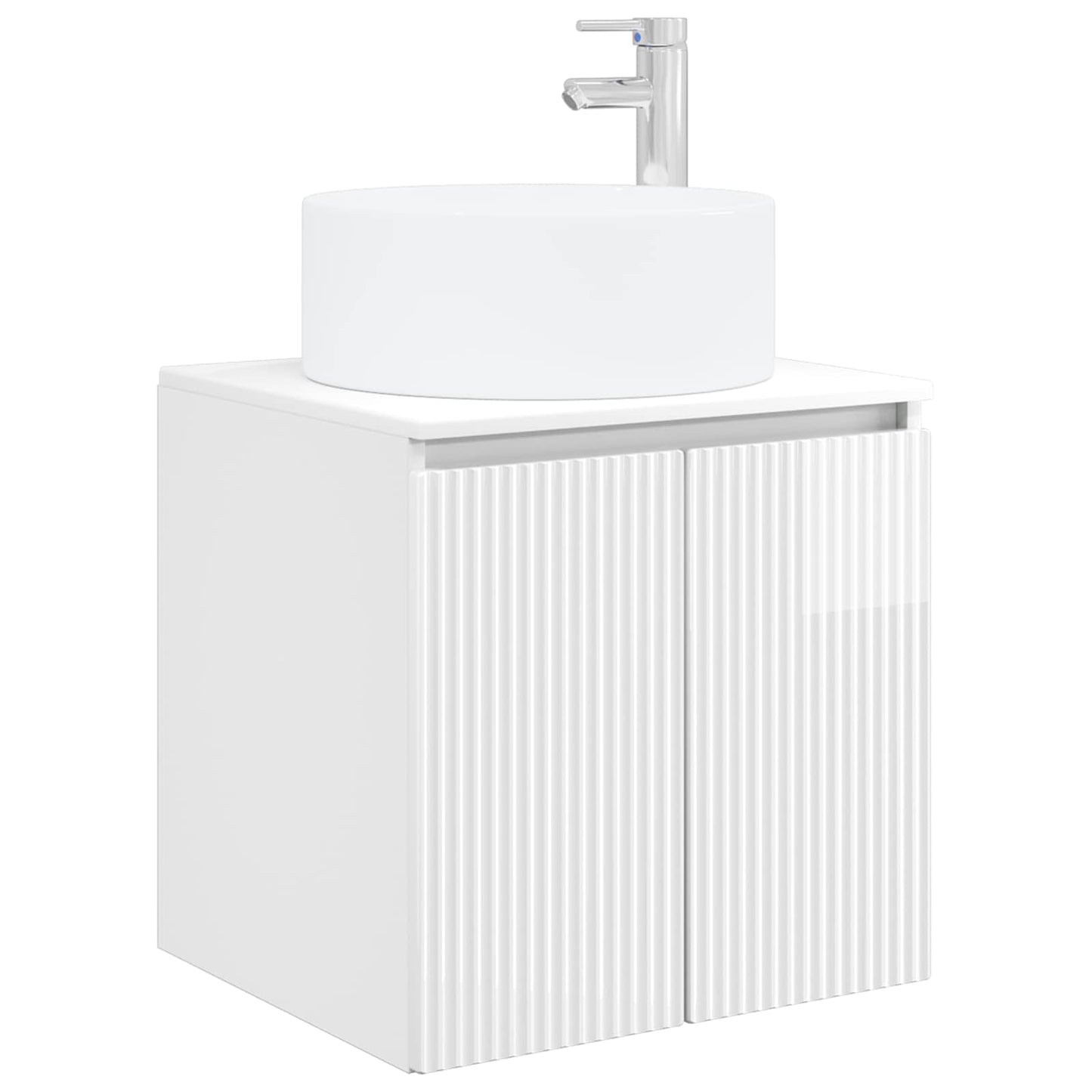 Wall-mounted Sink Vanity High Gloss White 49.5 x 44.5 x 65.5 cm