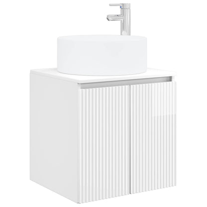 Wall-mounted Sink Vanity High Gloss White 49.5 x 44.5 x 65.5 cm