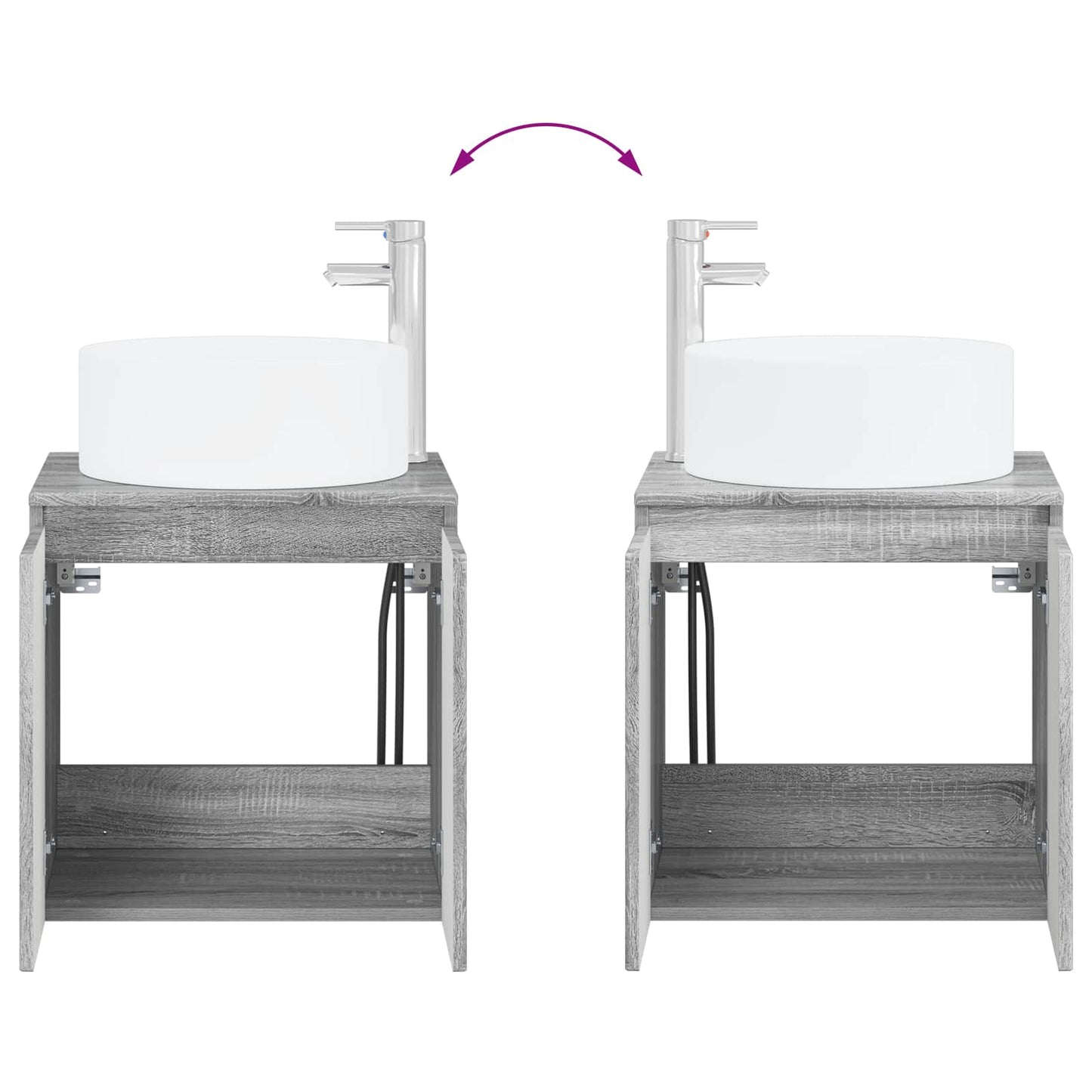 Wall-mounted Sink Vanity Grey Sonoma 49.5 x 44.5 x 65.5 cm