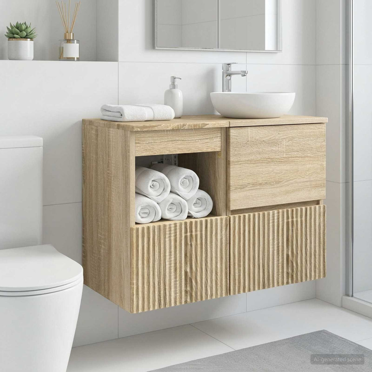 Bathroom Cabinet Sonoma Oak 30 x 35 x 50 cm Engineered Wood