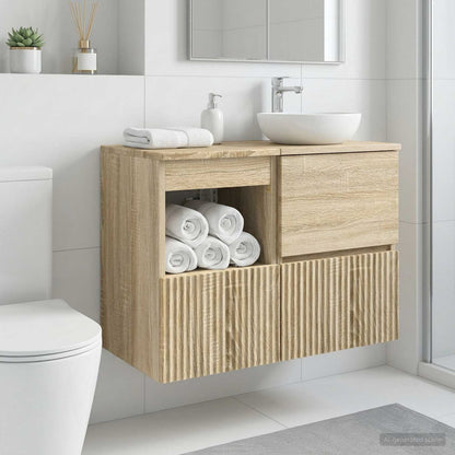 Bathroom Cabinet Sonoma Oak 30 x 35 x 50 cm Engineered Wood