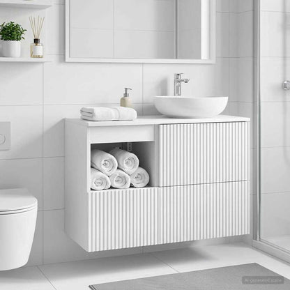 Bathroom Cabinet High Gloss White 30 x 35 x 50 cm