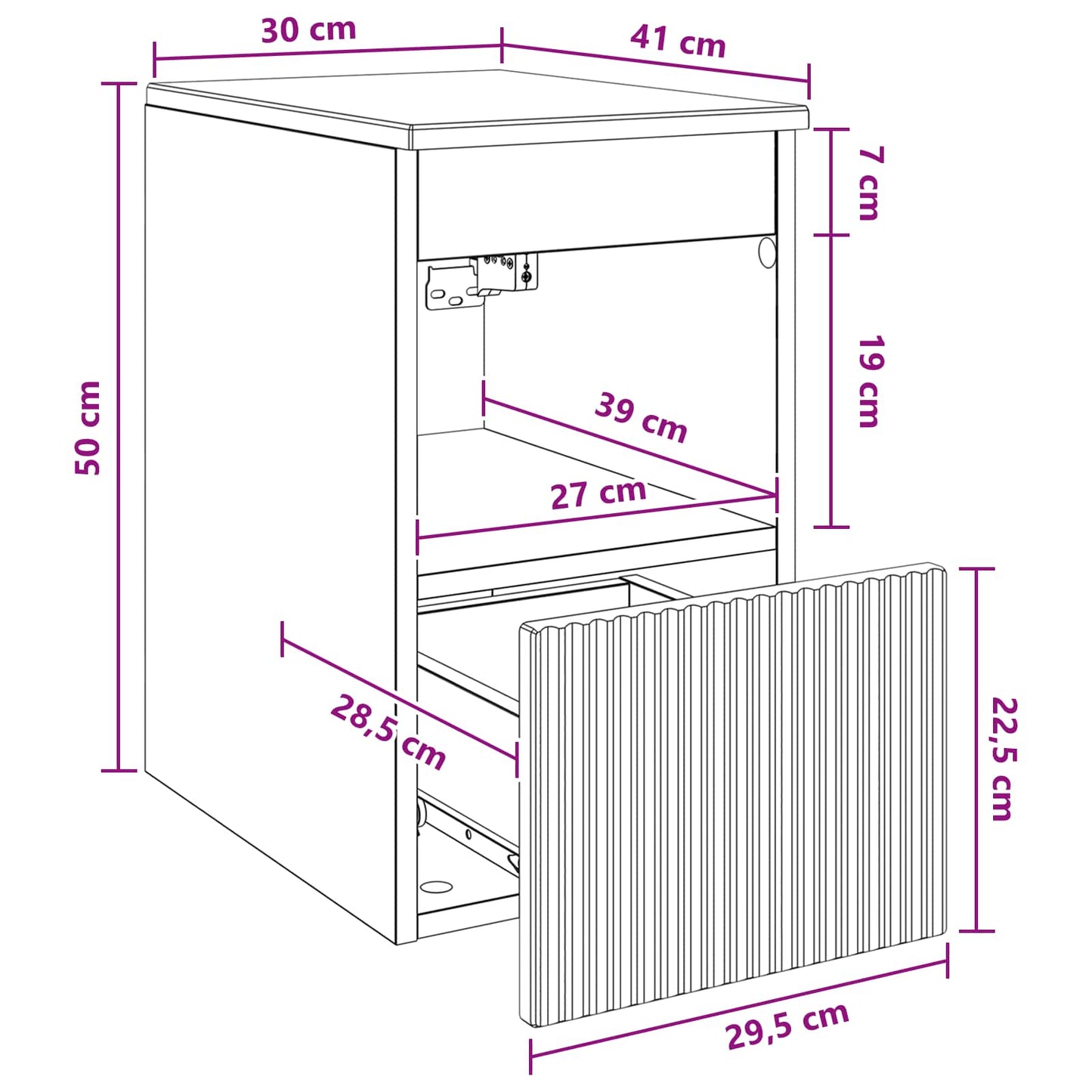 Bathroom Cabinet White 30 x 41 x 50 cm Engineered Wood