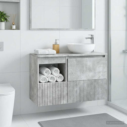 Bathroom Cabinet Concrete Grey 30 x 41 x 50 cm Engineered Wood