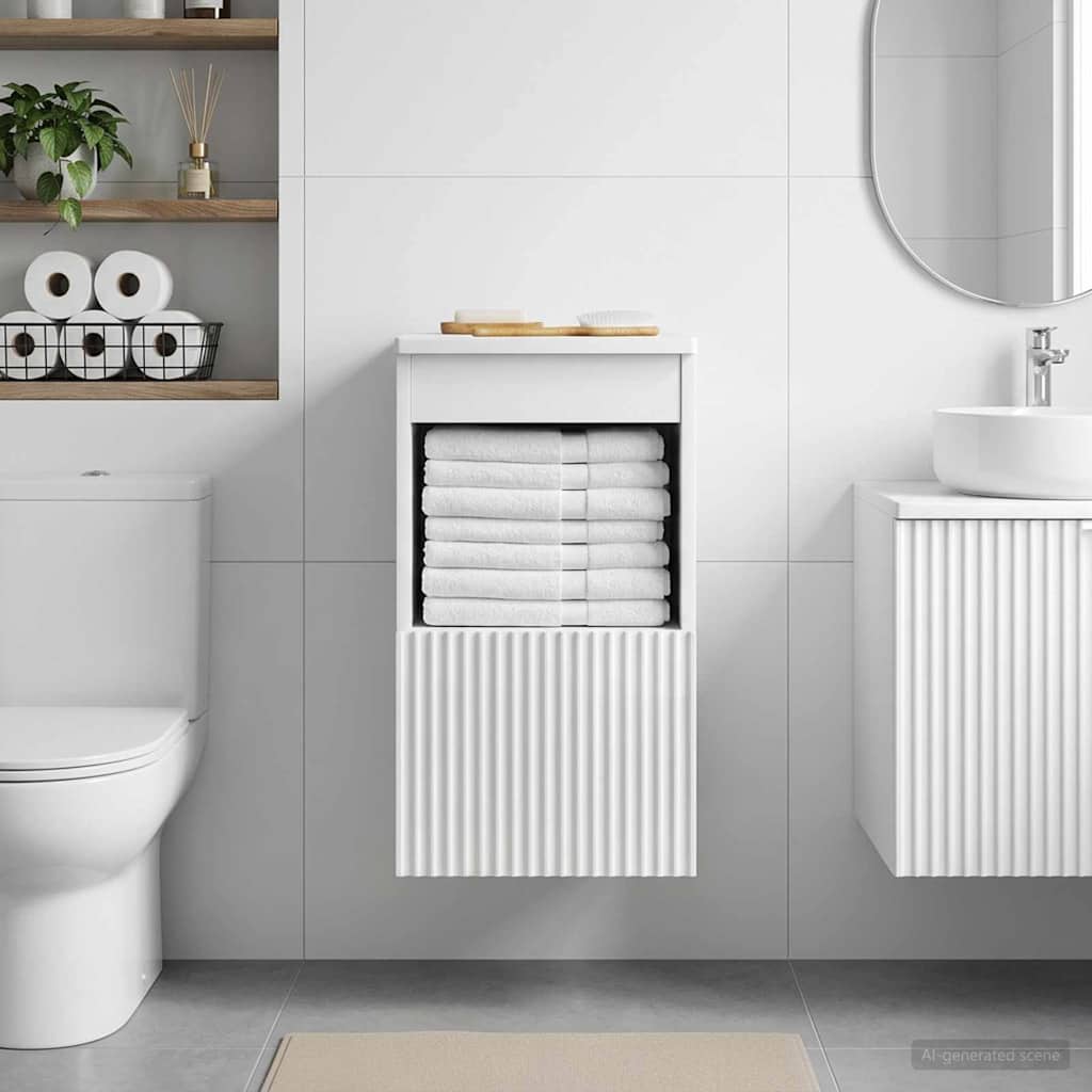 Bathroom Cabinet High Gloss White 30 x 41 x 50 cm