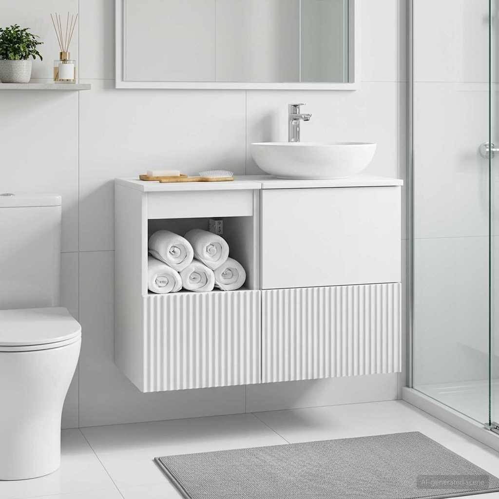 Bathroom Cabinet High Gloss White 30 x 41 x 50 cm
