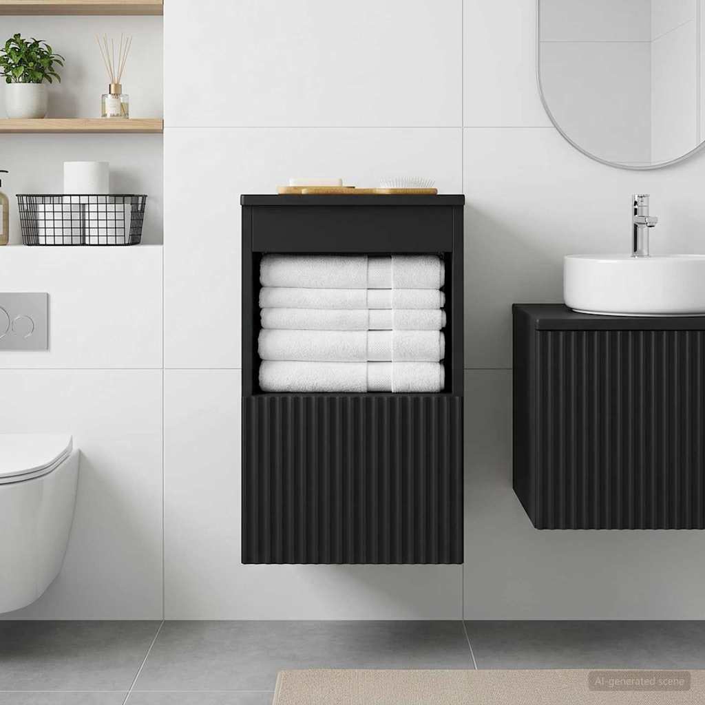 Bathroom Cabinet Black 30 x 44.5 x 50 cm Engineered Wood