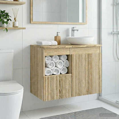 Bathroom Cabinet Sonoma Oak 30 x 44.5 x 50 cm Engineered Wood