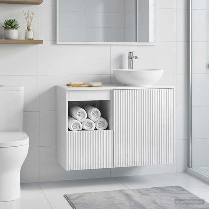 Bathroom Cabinet High Gloss White 30 x 44.5 x 50 cm