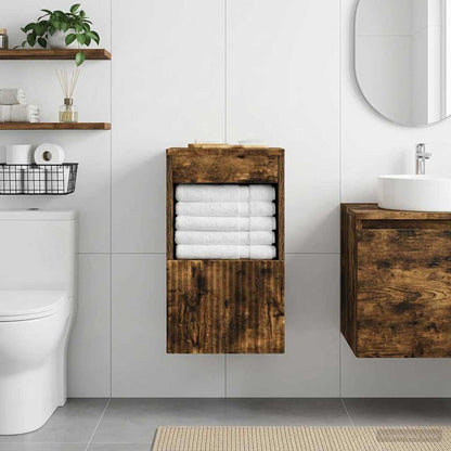 Bathroom Cabinet Smoked Oak 30 x 44.5 x 50 cm Engineered Wood
