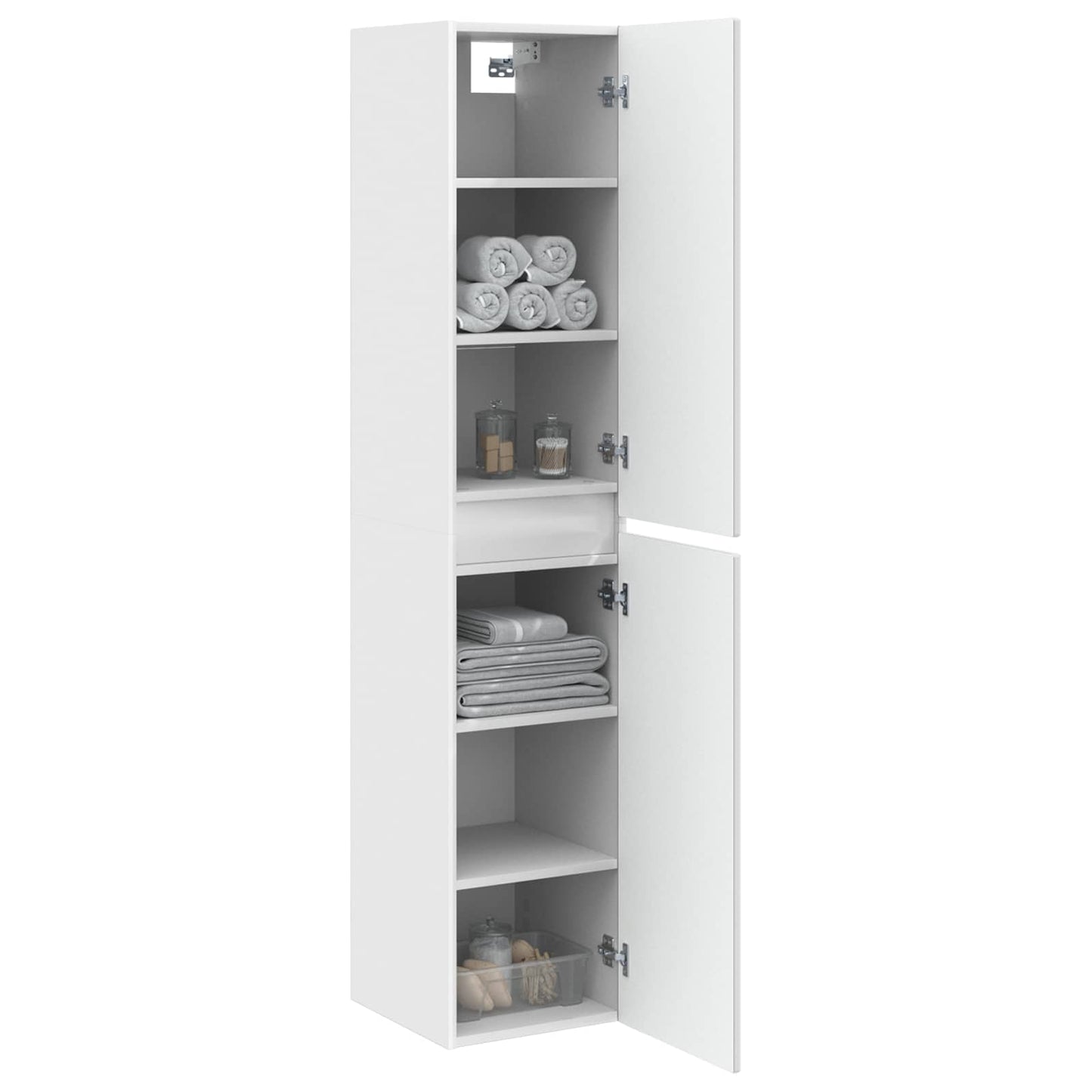 Wall-mounted Bathroom Cabinet White 33 x 34.5 x 160 cm