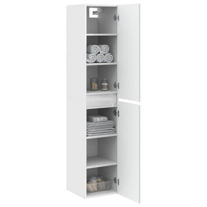 Wall-mounted Bathroom Cabinet White 33 x 34.5 x 160 cm