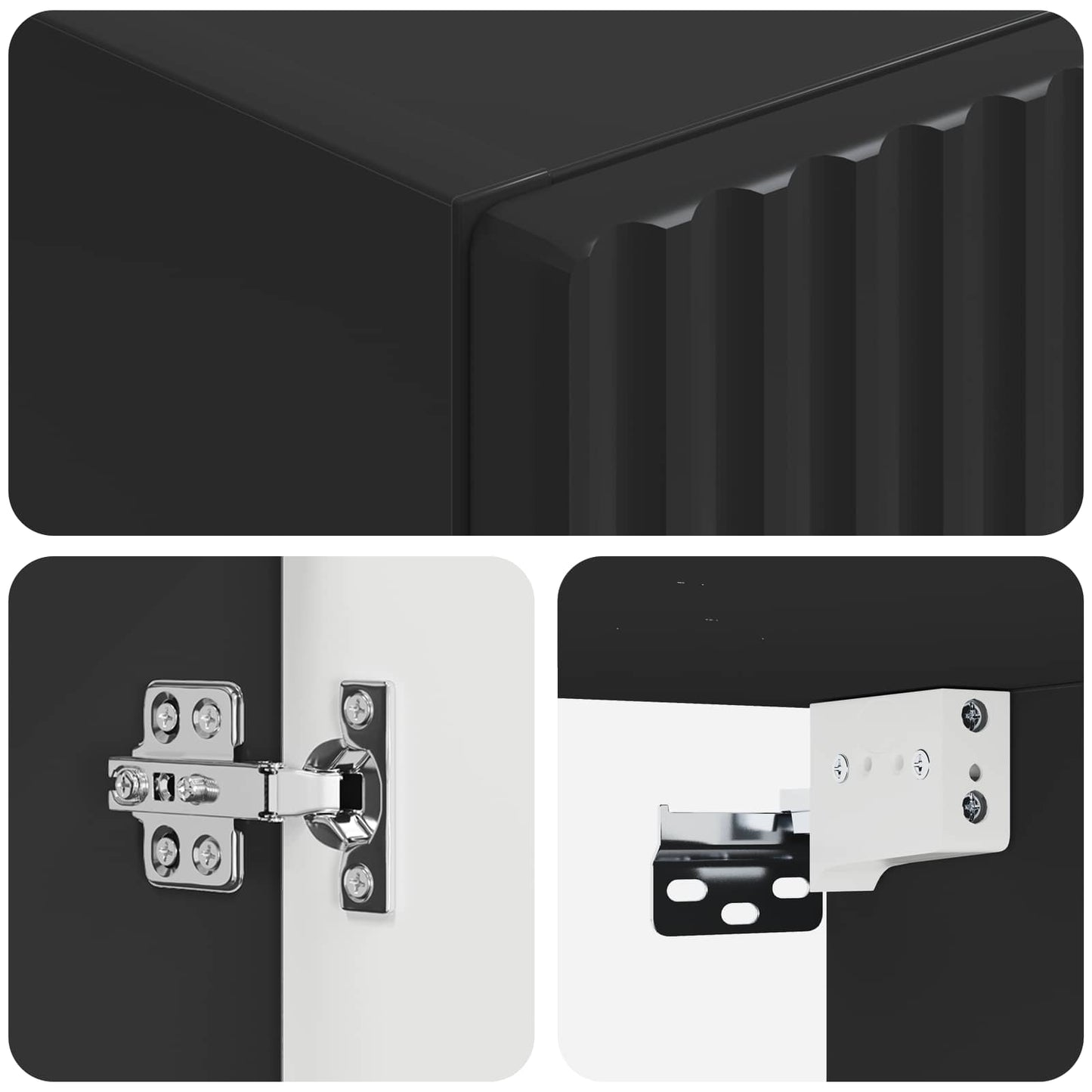 Wall-mounted Bathroom Cabinet Black 33 x 34.5 x 160 cm