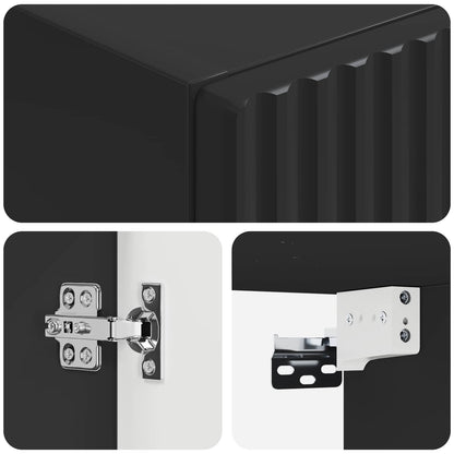 Wall-mounted Bathroom Cabinet Black 33 x 34.5 x 160 cm