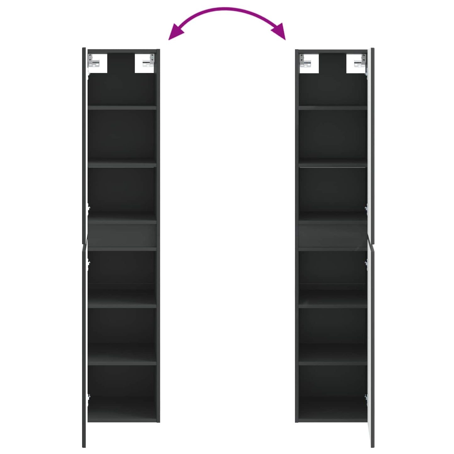 Wall-mounted Bathroom Cabinet Black 33 x 34.5 x 160 cm