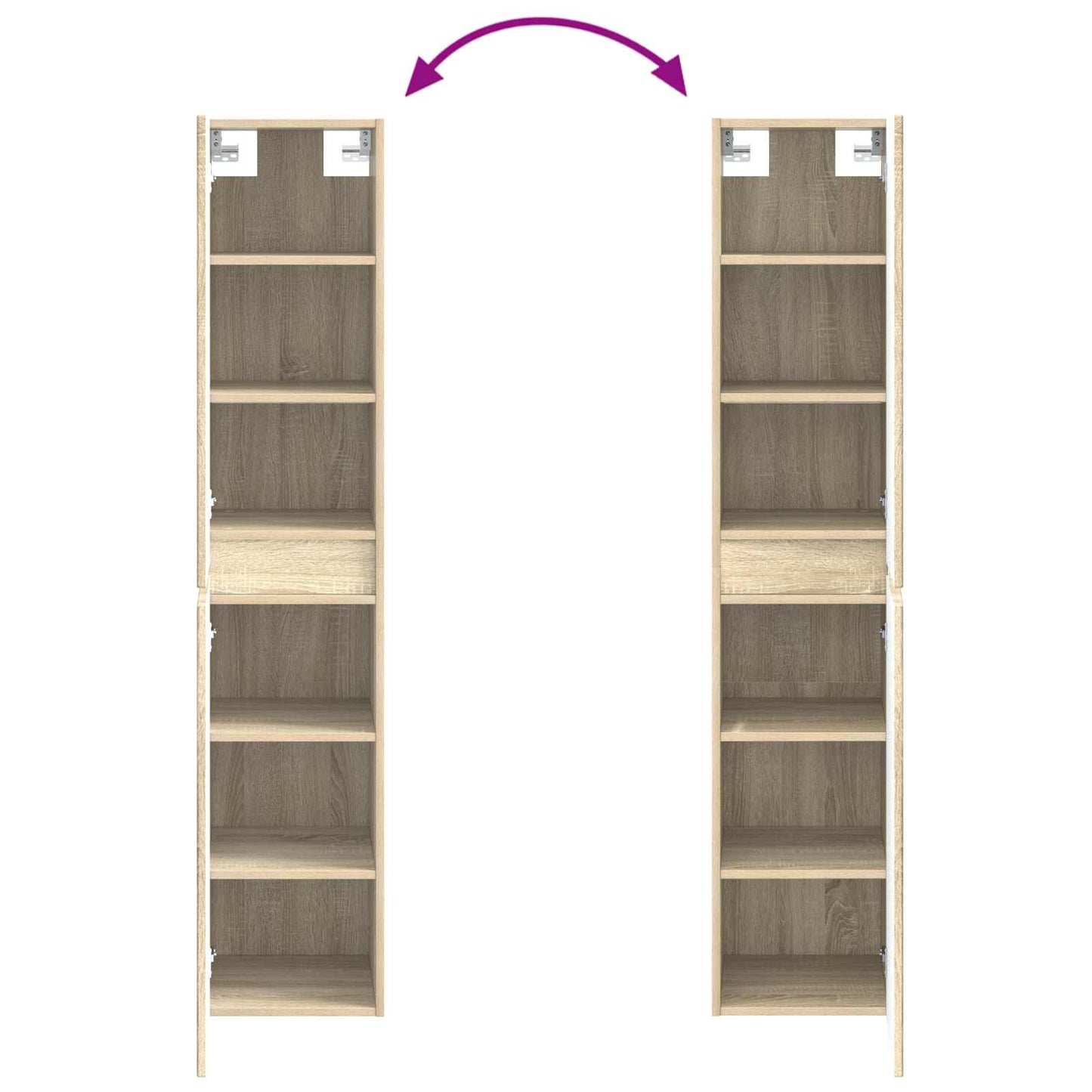 Wall-mounted Bathroom Cabinet Sonoma Oak 33 x 34.5 x 160 cm