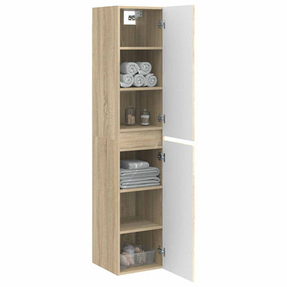 Wall-mounted Bathroom Cabinet Sonoma Oak 33 x 34.5 x 160 cm