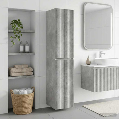 Wall-mounted Bathroom Cabinet Concrete Grey 33 x 34.5 x 160 cm