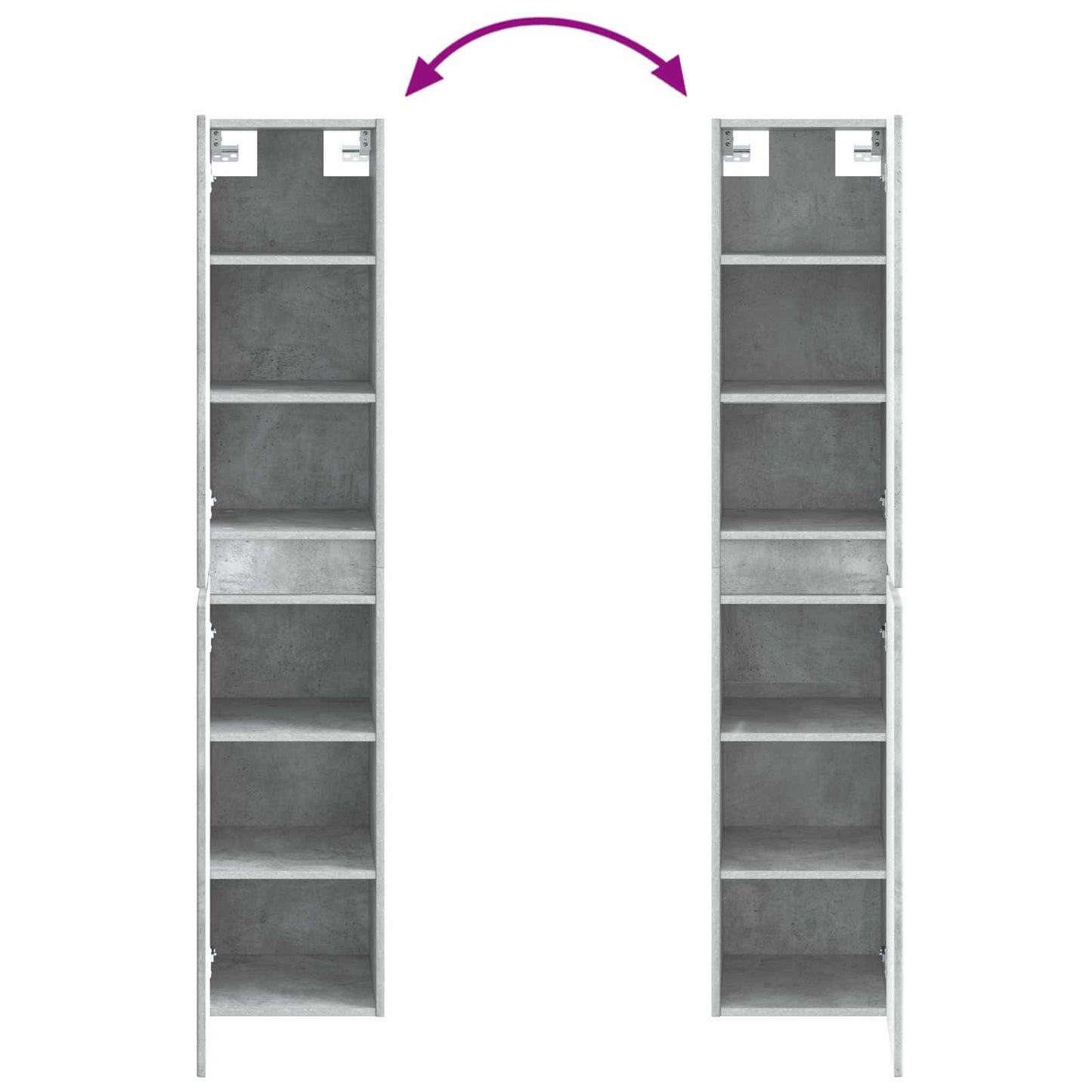 Wall-mounted Bathroom Cabinet Concrete Grey 33 x 34.5 x 160 cm