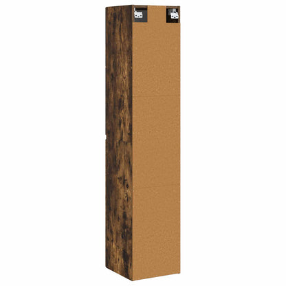 Wall-mounted Bathroom Cabinet Smoked Oak 33 x 34.5 x 160 cm