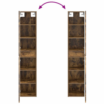 Wall-mounted Bathroom Cabinet Smoked Oak 33 x 34.5 x 160 cm