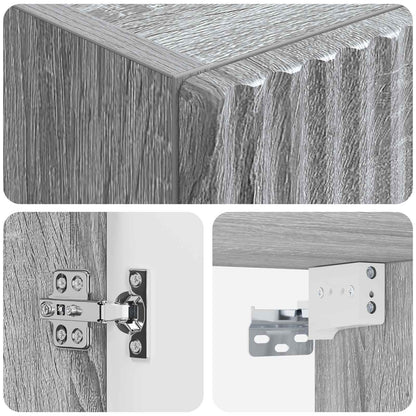 Wall-mounted Bathroom Cabinet Grey Sonoma 33 x 34.5 x 160 cm