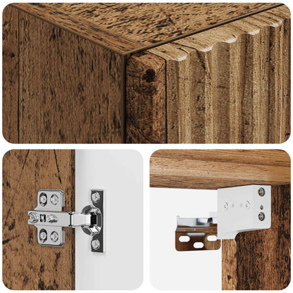 Wall-mounted Bathroom Cabinet Old Wood 33 x 34.5 x 160 cm