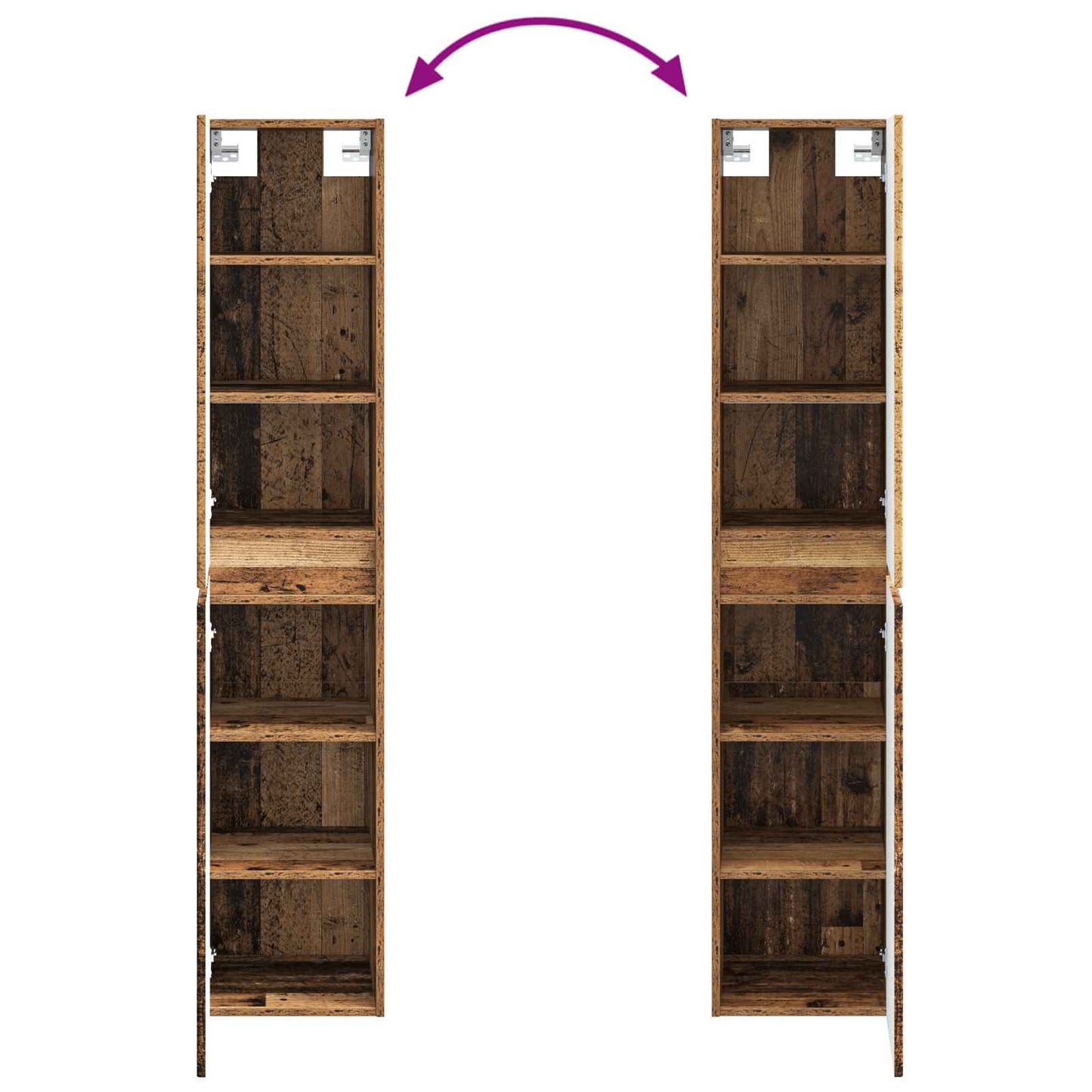 Wall-mounted Bathroom Cabinet Old Wood 33 x 34.5 x 160 cm