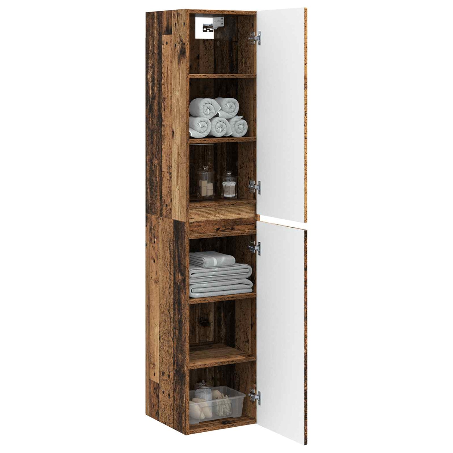 Wall-mounted Bathroom Cabinet Old Wood 33 x 34.5 x 160 cm