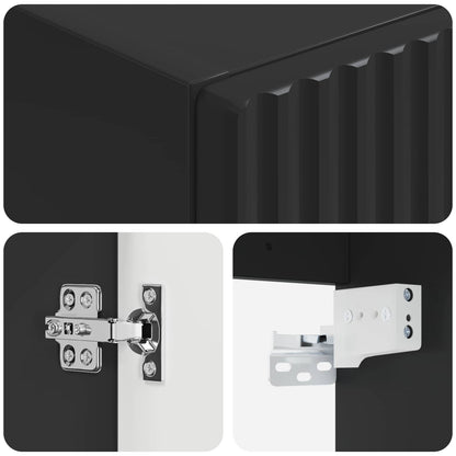 Wall-mounted Bathroom Cabinet Black 33 x 34.5 x 100 cm
