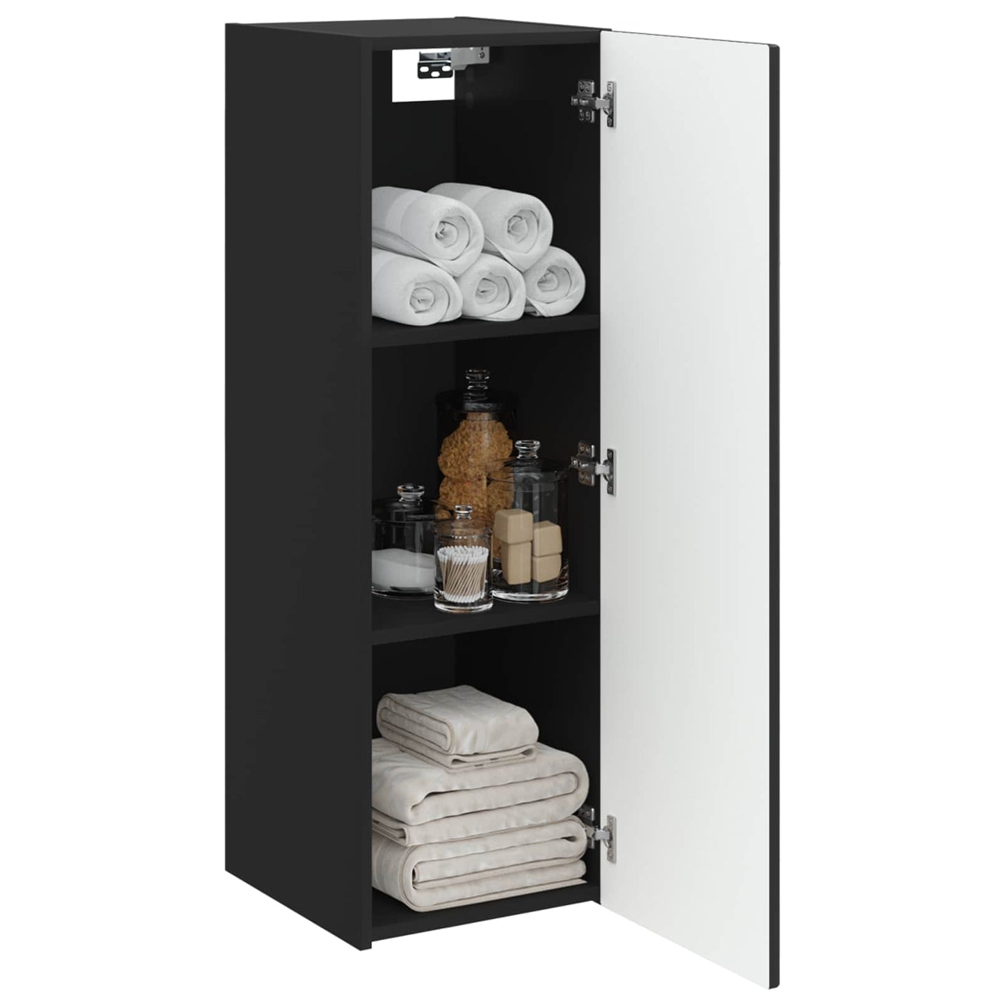 Wall-mounted Bathroom Cabinet Black 33 x 34.5 x 100 cm