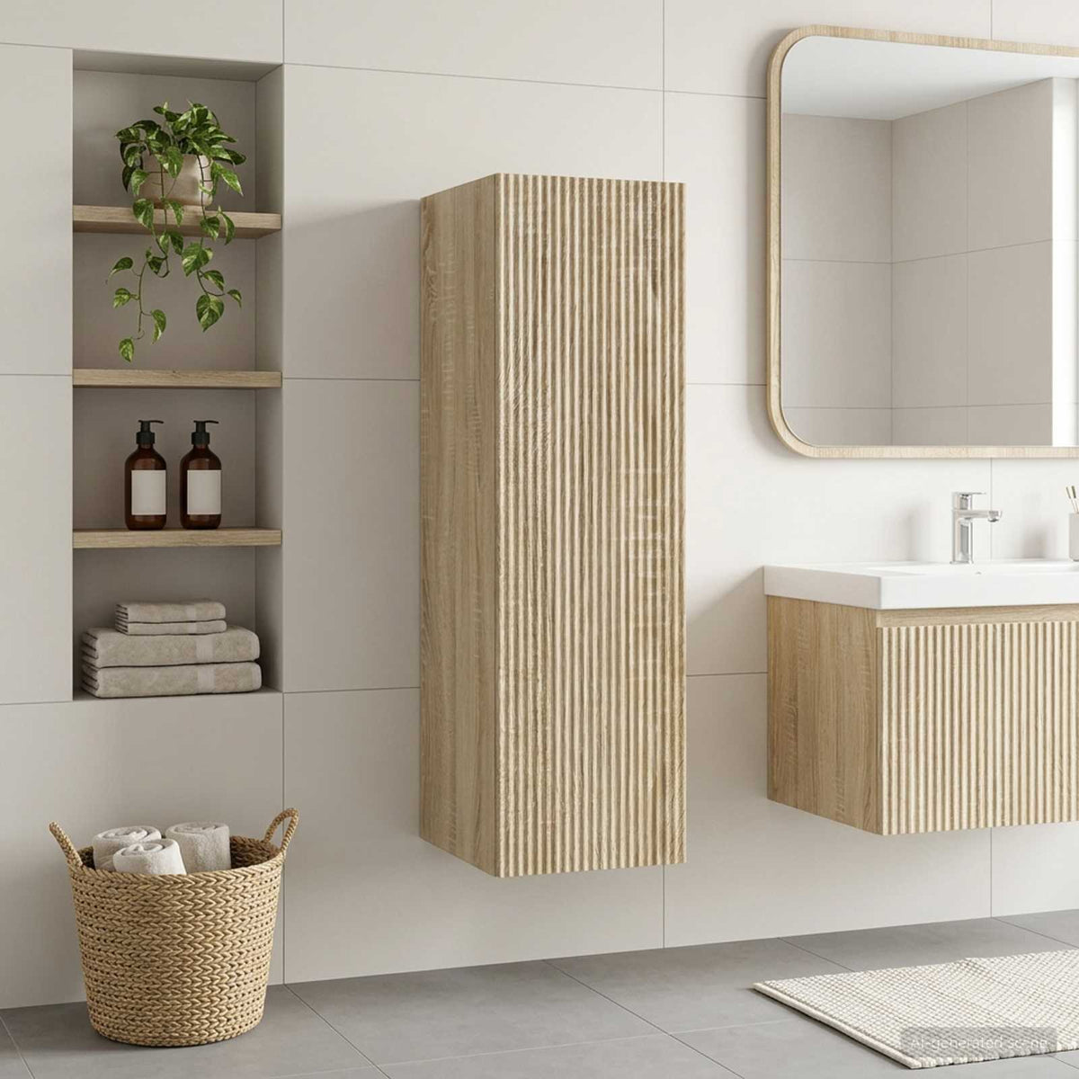 Wall-mounted Bathroom Cabinet Sonoma Oak 33 x 34.5 x 100 cm