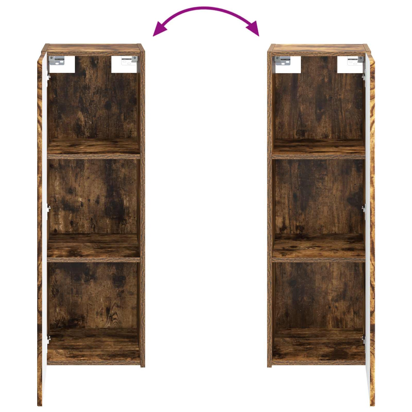 Wall-mounted Bathroom Cabinet Smoked Oak 33 x 34.5 x 100 cm
