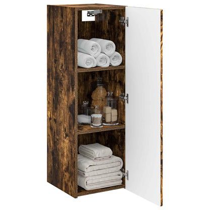 Wall-mounted Bathroom Cabinet Smoked Oak 33 x 34.5 x 100 cm