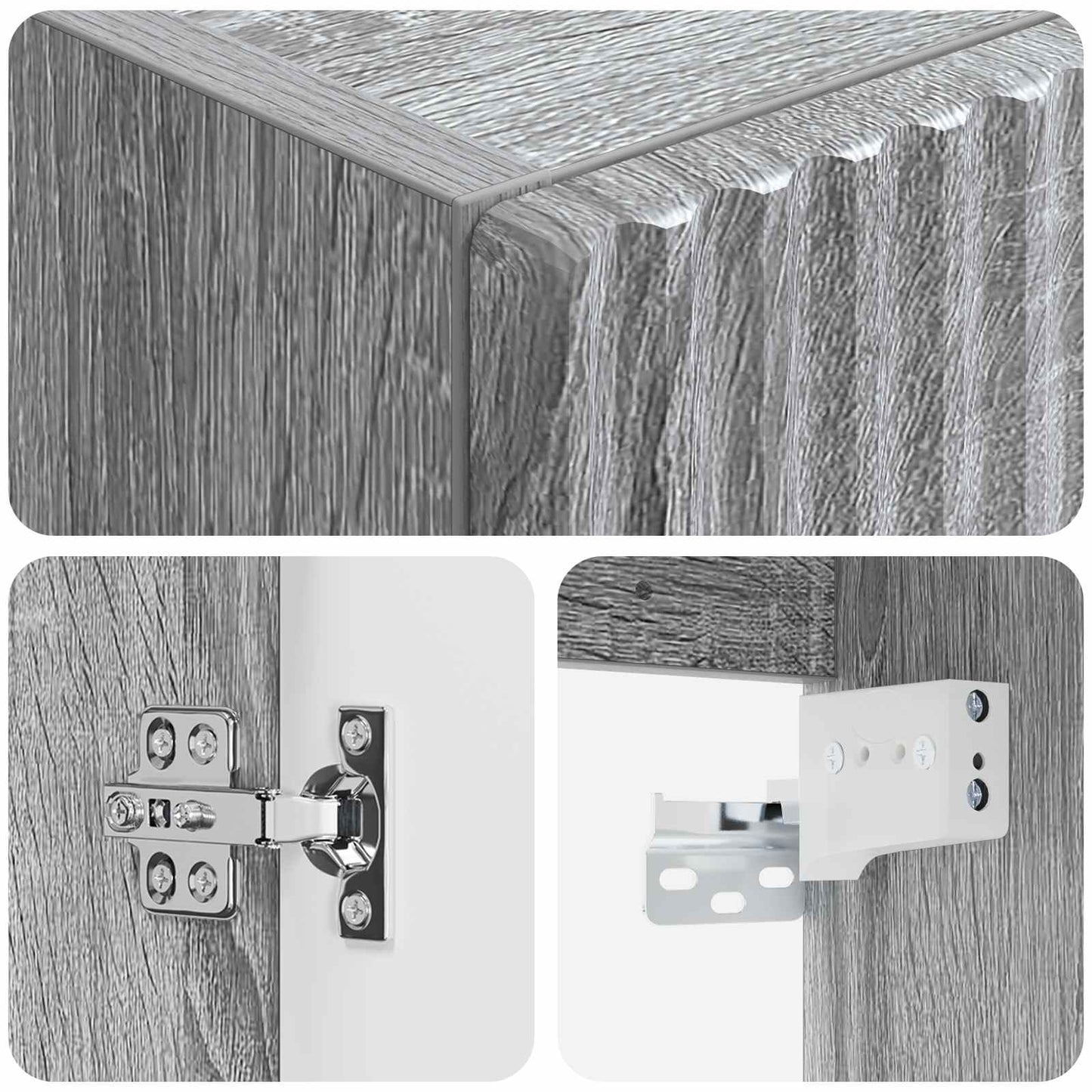 Wall-mounted Bathroom Cabinet Grey Sonoma 33 x 34.5 x 100 cm
