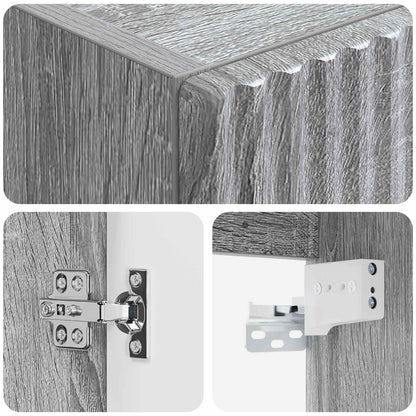 Wall-mounted Bathroom Cabinet Grey Sonoma 33 x 34.5 x 100 cm