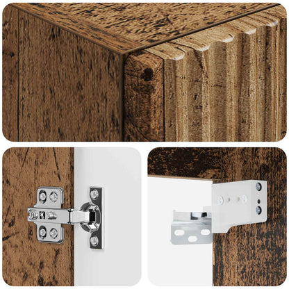 Wall-mounted Bathroom Cabinet Old Wood 33 x 34.5 x 100 cm