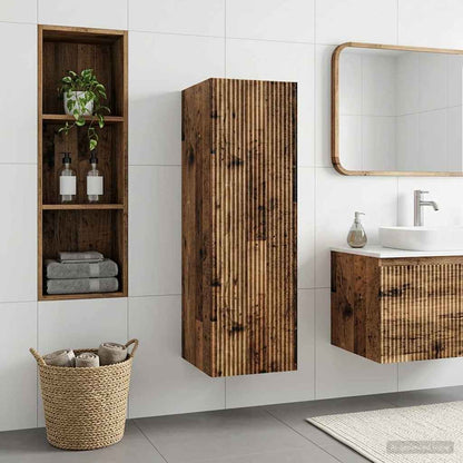 Wall-mounted Bathroom Cabinet Old Wood 33 x 34.5 x 100 cm