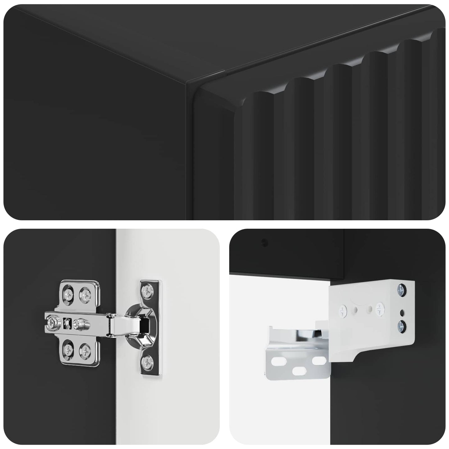 Wall-mounted Bathroom Cabinet Black 33 x 34.5 x 60 cm