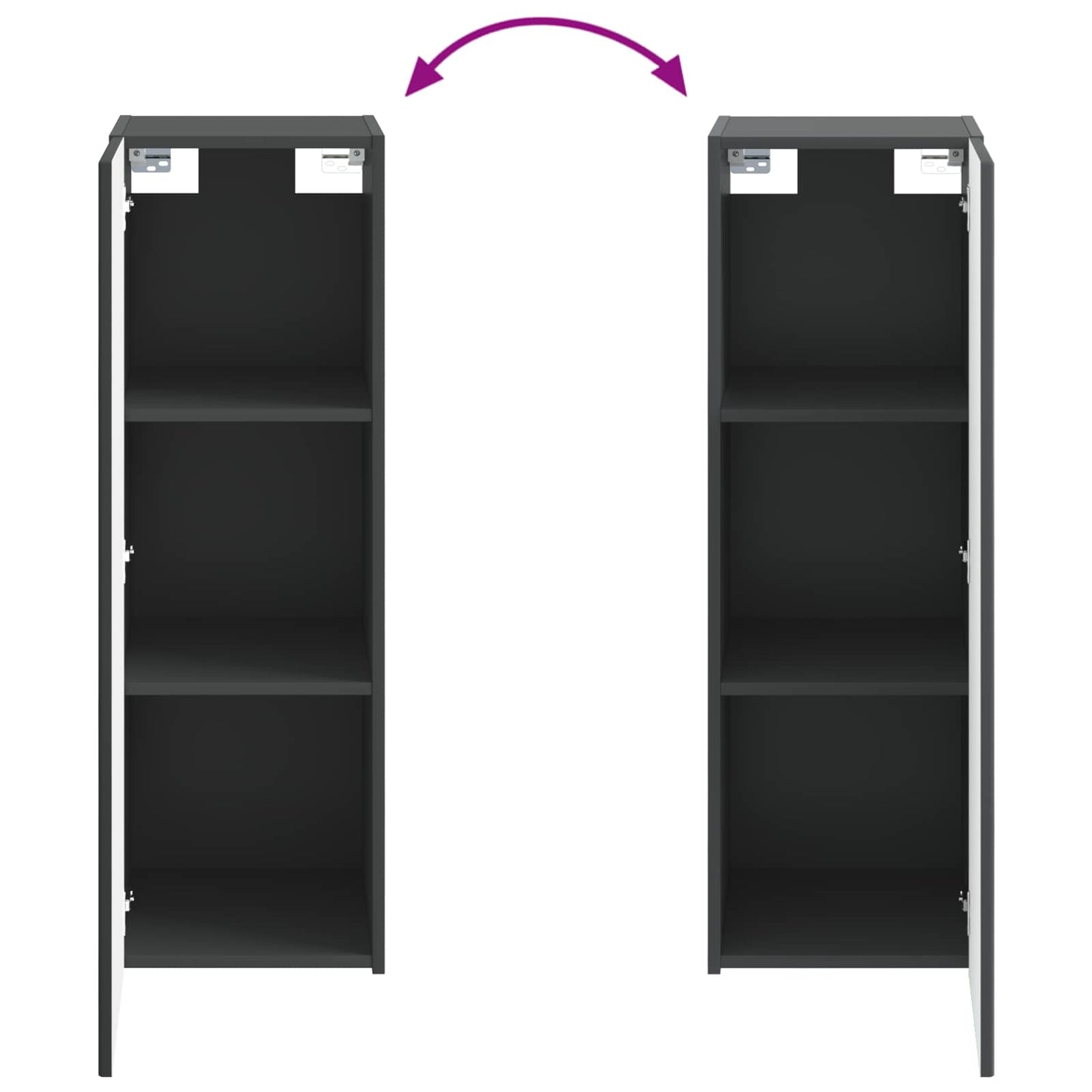 Wall-mounted Bathroom Cabinet Black 33 x 34.5 x 60 cm