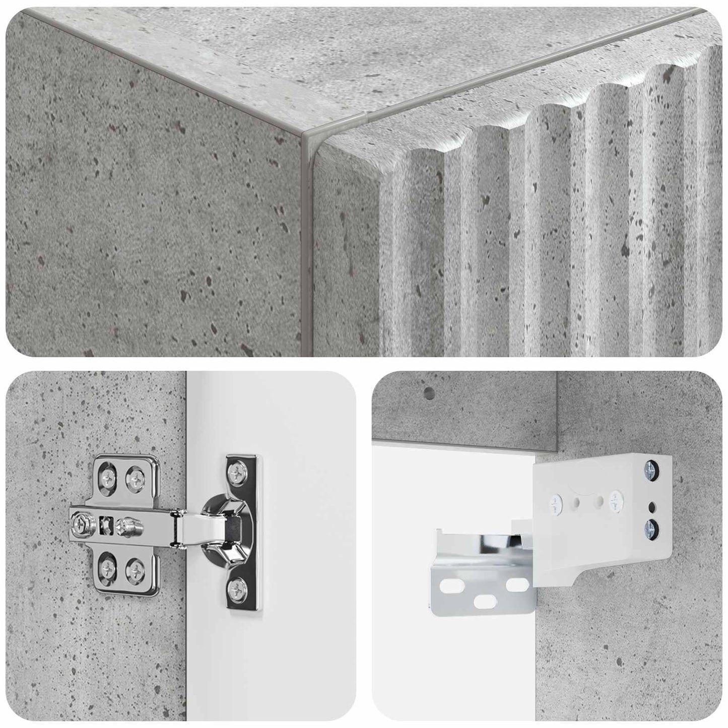Wall-mounted Bathroom Cabinet Concrete Grey 33 x 34.5 x 60 cm