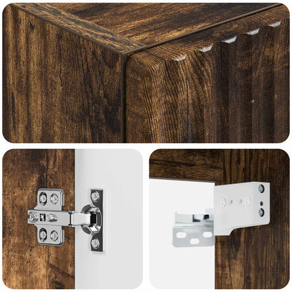 Wall-mounted Bathroom Cabinet Smoked Oak 33 x 34.5 x 60 cm