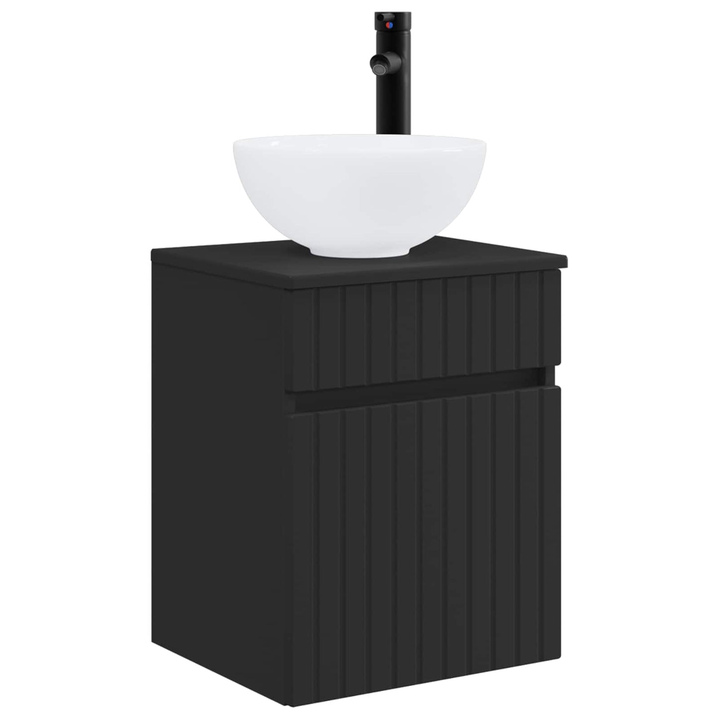Wall-mounted Sink Vanity Black 39 x 35 x 63 cm Engineered Wood