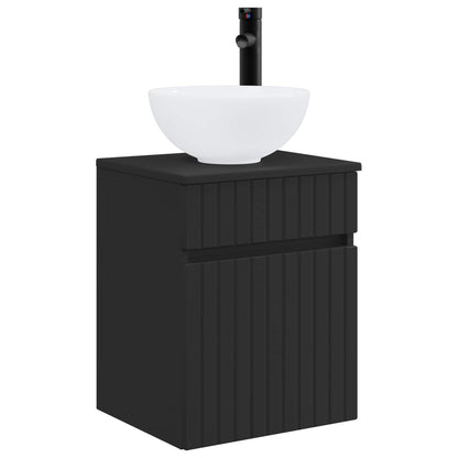 Wall-mounted Sink Vanity Black 39 x 35 x 63 cm Engineered Wood