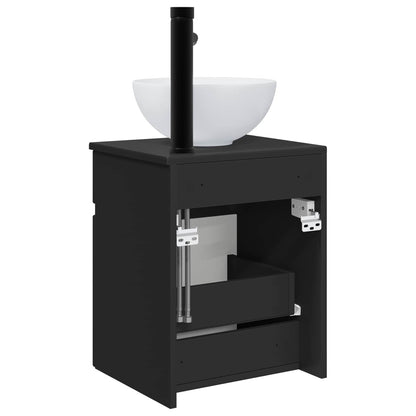 Wall-mounted Sink Vanity Black 39 x 35 x 63 cm Engineered Wood