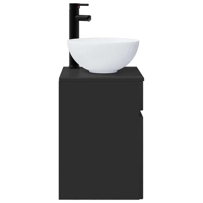 Wall-mounted Sink Vanity Black 39 x 35 x 63 cm Engineered Wood