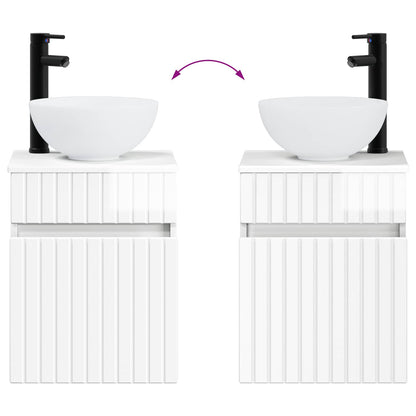 Wall-mounted Sink Vanity High Gloss White 39 x 35 x 63 cm