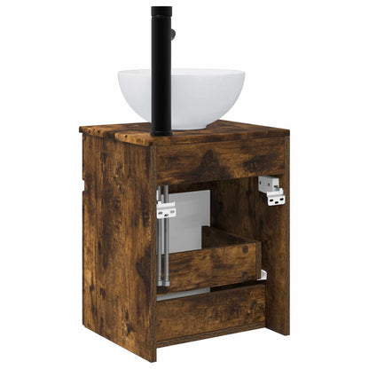 Wall-mounted Sink Vanity Smoked Oak 39 x 35 x 63 cm